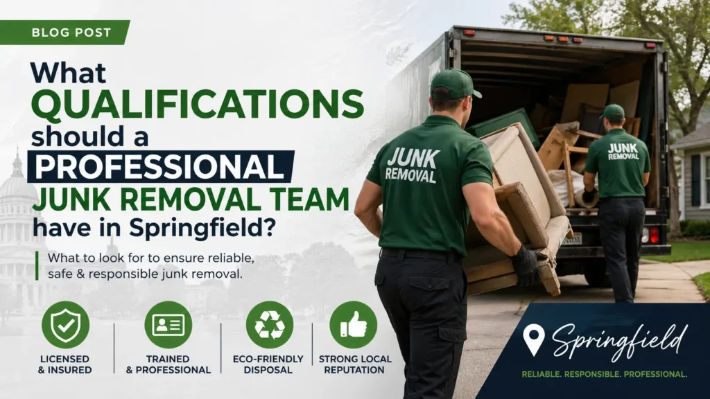 What qualifications should a junk removal team in Springfield, MO have? Learn the licensing, insurance, training, and standards of true professionals.